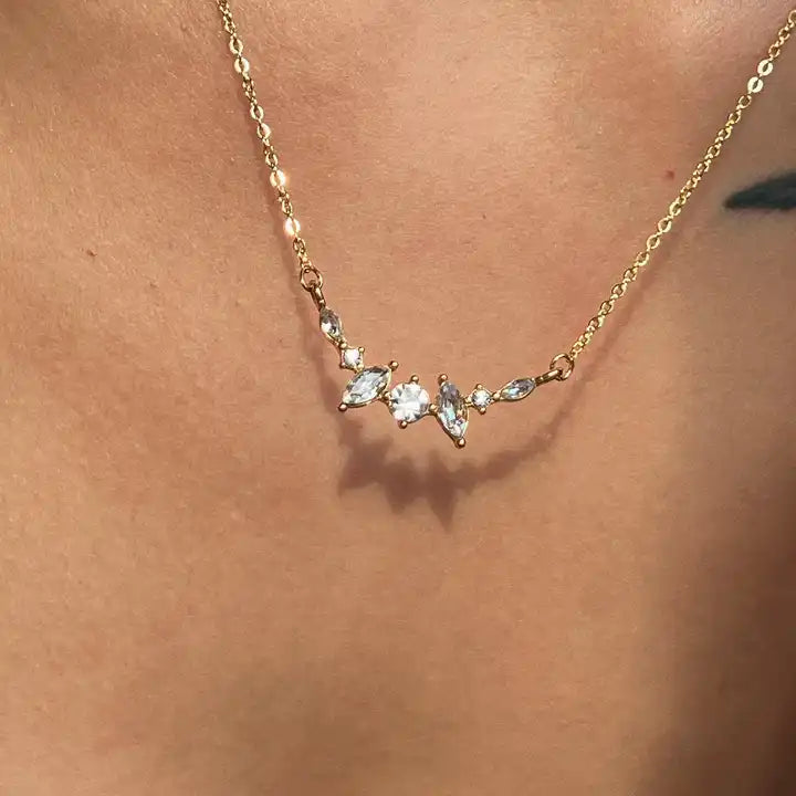 Stainless steel online diamond necklace