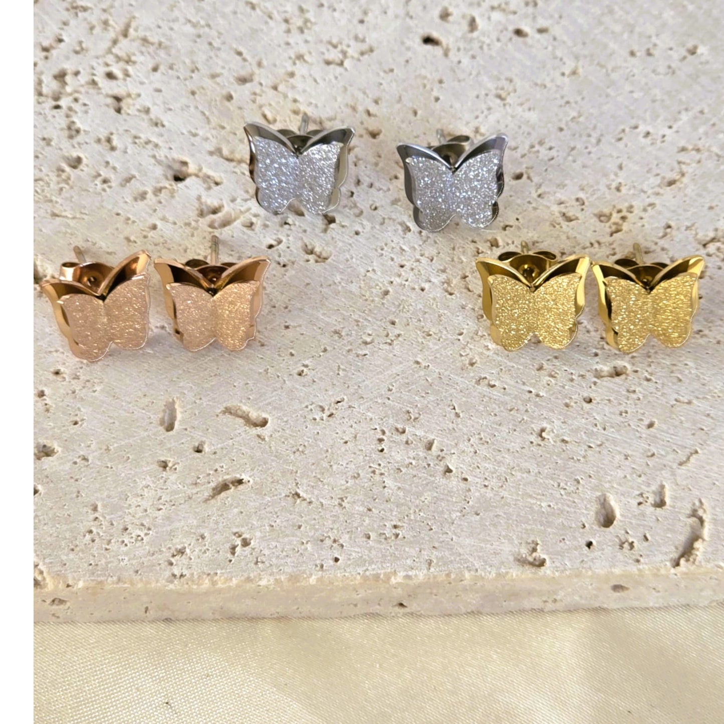 18K Gold-Plated Butterfly Necklace & Earrings Set for Women, Elegant Gift