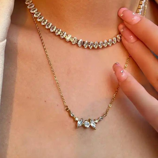 MILAN EMERALD CUT TENNIS CHAIN NECKLACE