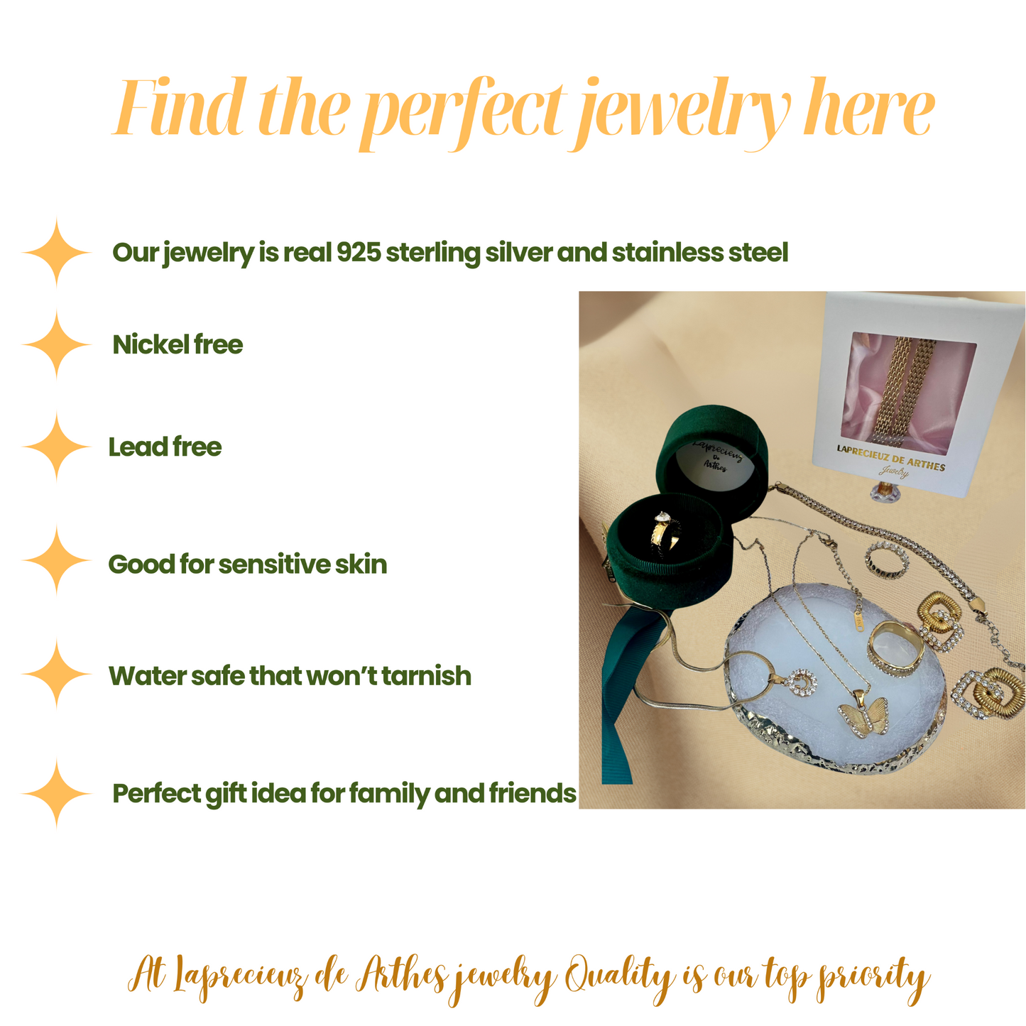 18K Yellow Gold Plated Non-Tarnish Butterfly Band Ring for Women