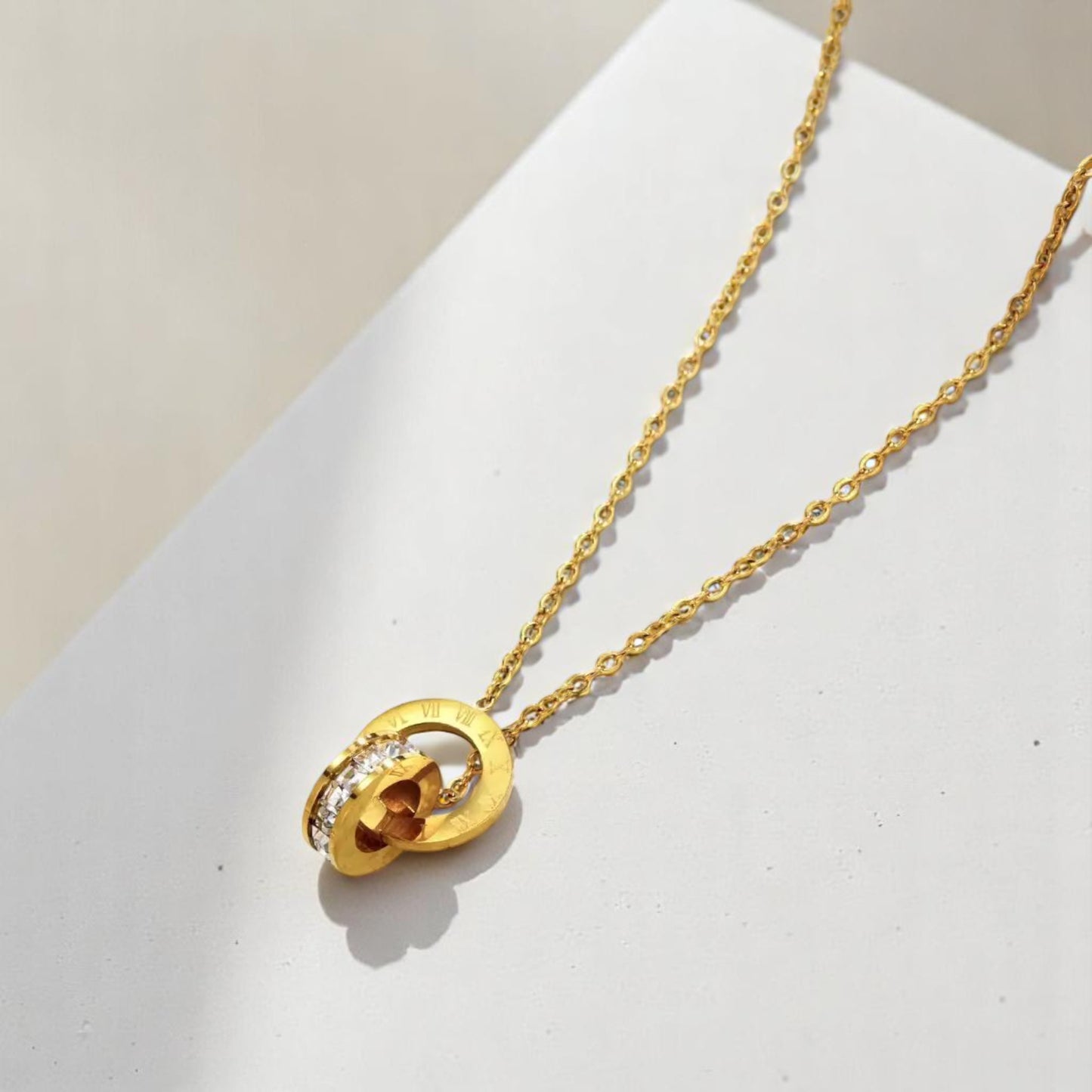 18K Gold-Plated Jewelry Set Round Earrings, Bracelet & Necklace Women Gift