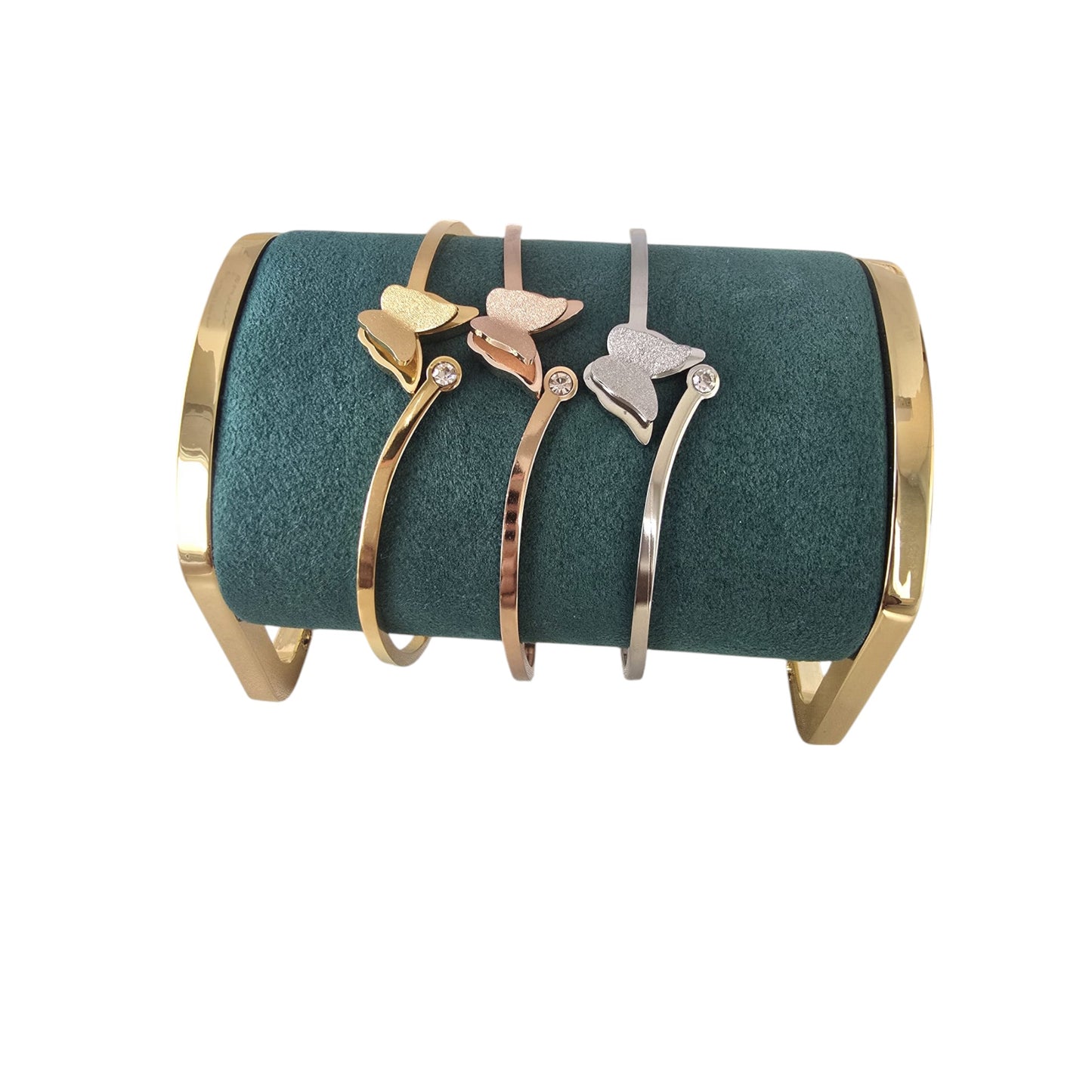 White Gold-Plated Butterfly Charm Bracelet for Women & Girls – 7"