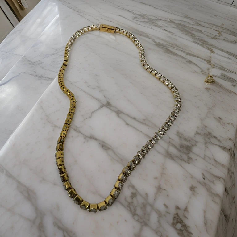 MILAN EMERALD CUT TENNIS CHAIN NECKLACE