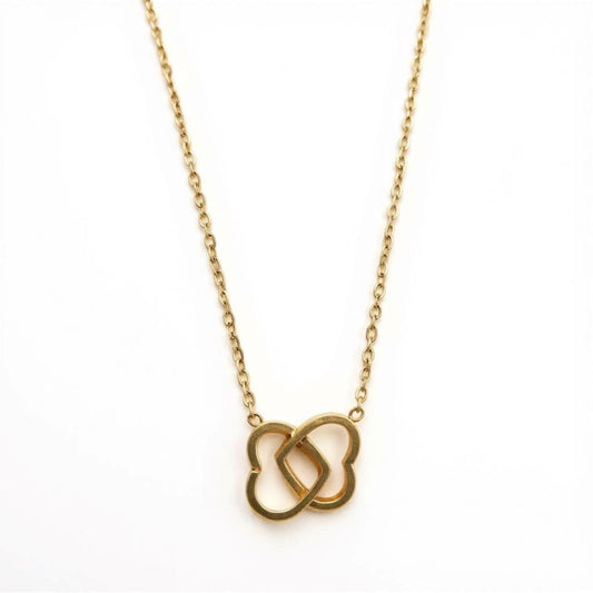 18K Gold Filled Double Heart Pendant Necklace Women’s Charm Jewelry 18"