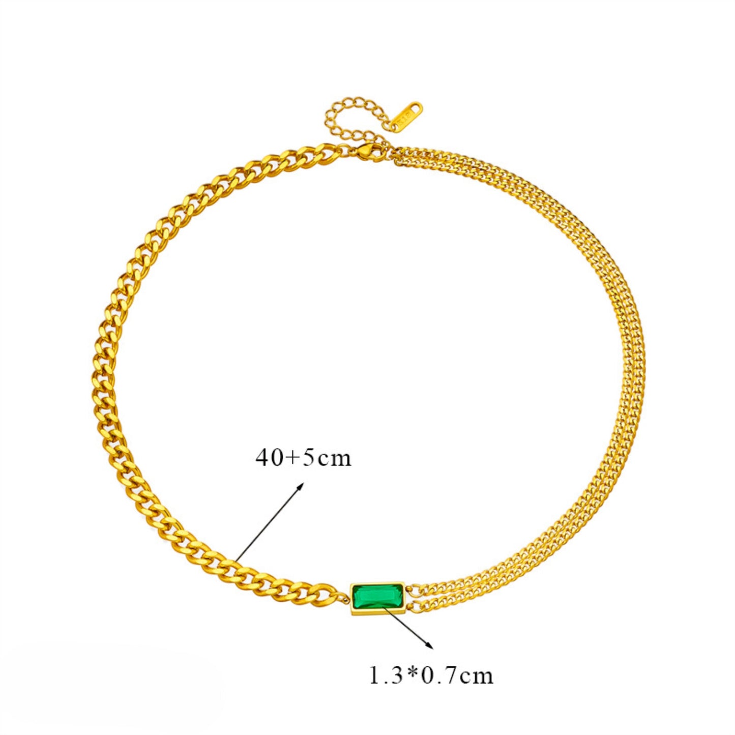 18K Gold-Filled Jewelry Set Green Zircon Earrings & Bracelet Women Gift