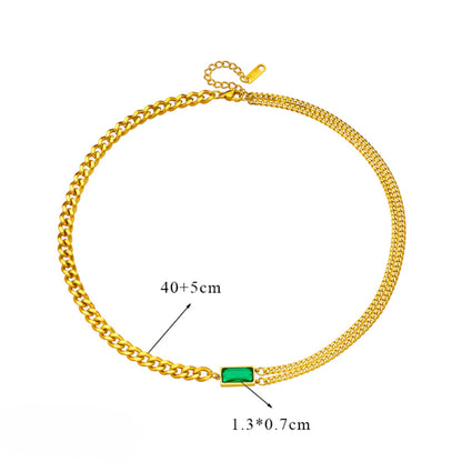 18K Gold-Filled Jewelry Set Green Zircon Earrings & Bracelet Women Gift